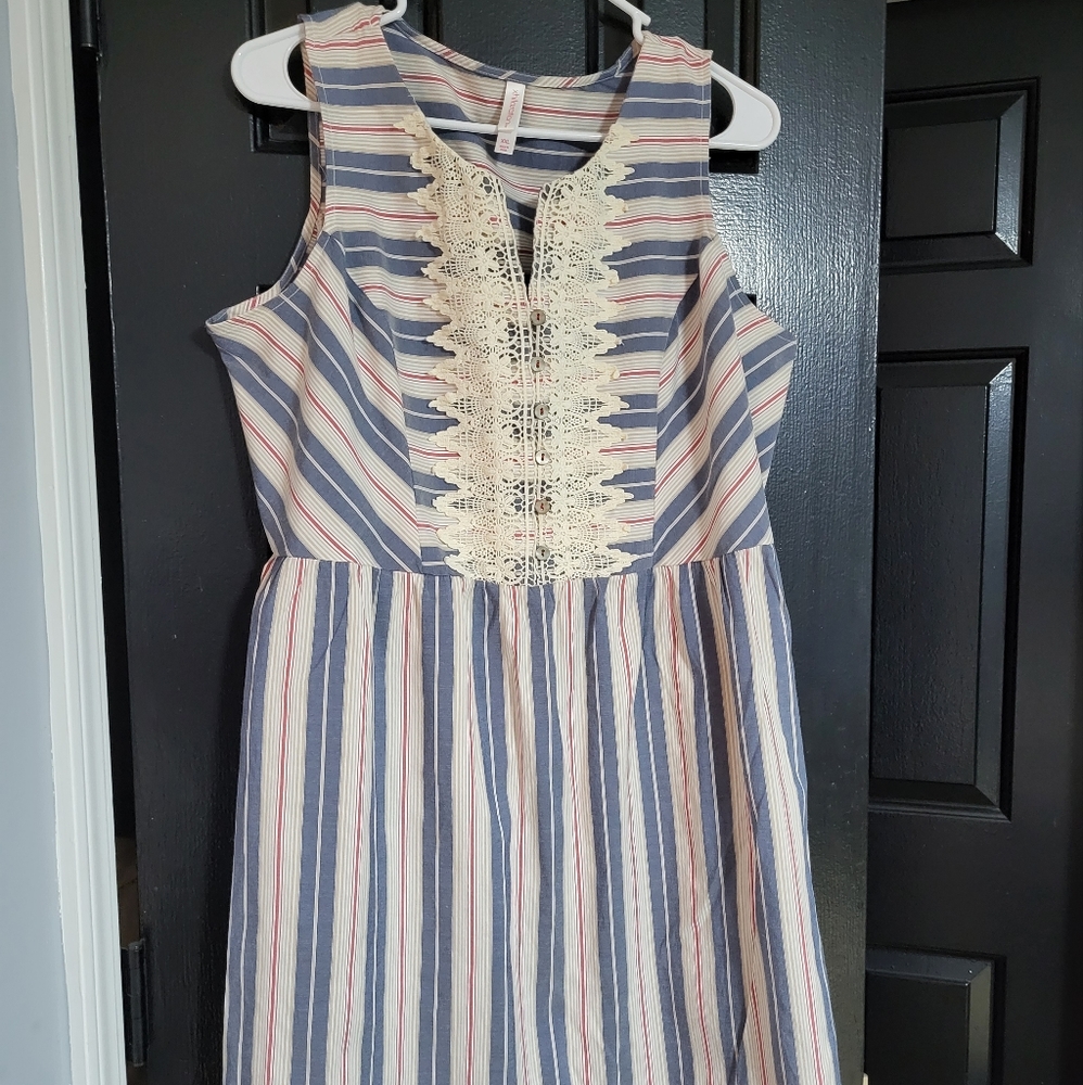 Xhilaration XXL red white and blue with lace dress